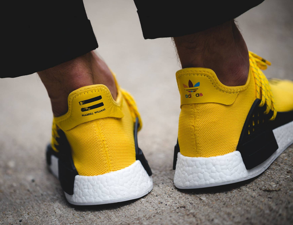 adidas human race jaune